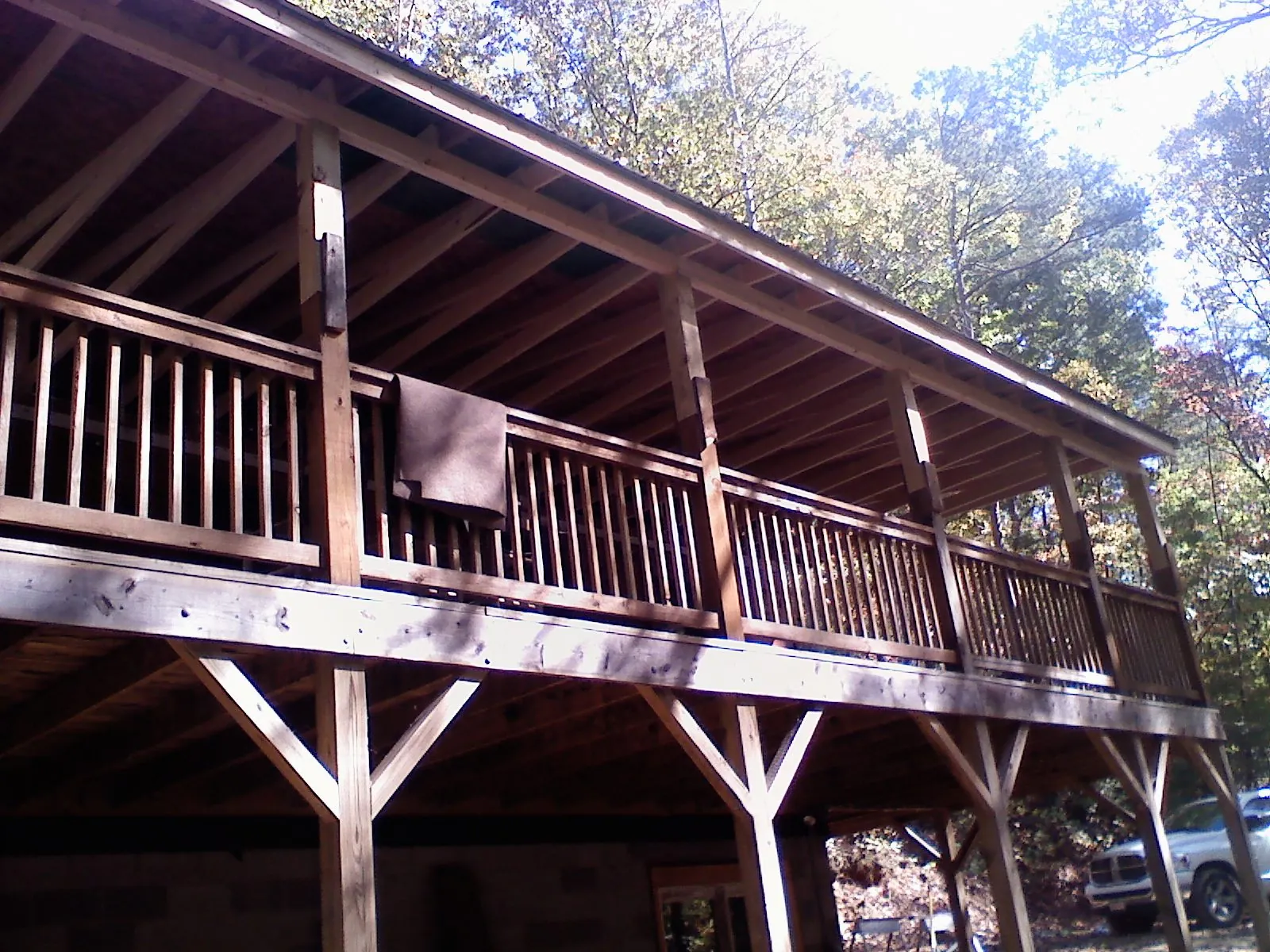 Timber framing under a new elevated porch and deck — Roof Leak Repair in Chattanooga by Roofing Brothers